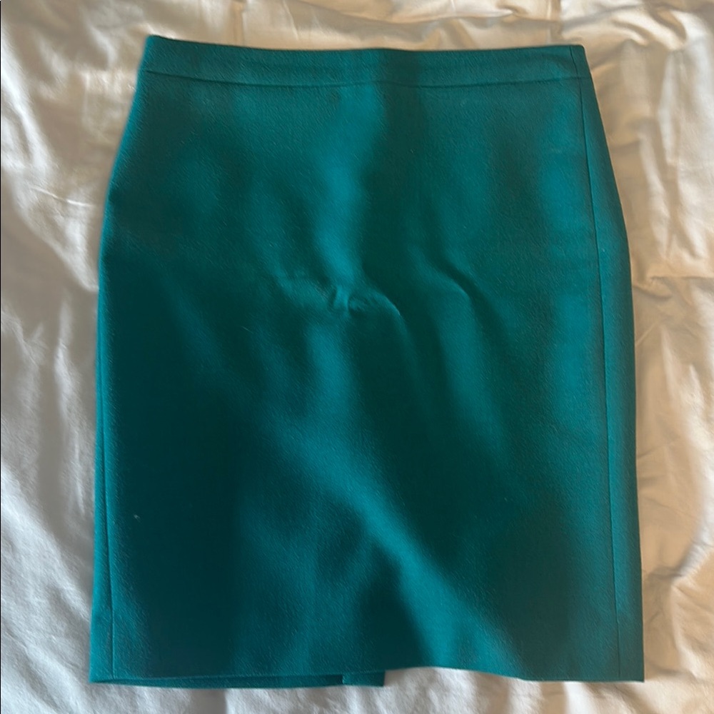 J Crew Wool Teal Skirt